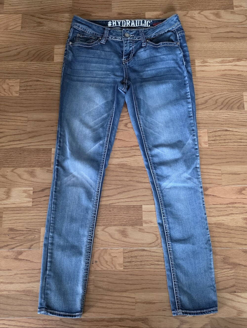 Hydraulic Light Blue Skinny Jeans for Women 7/8